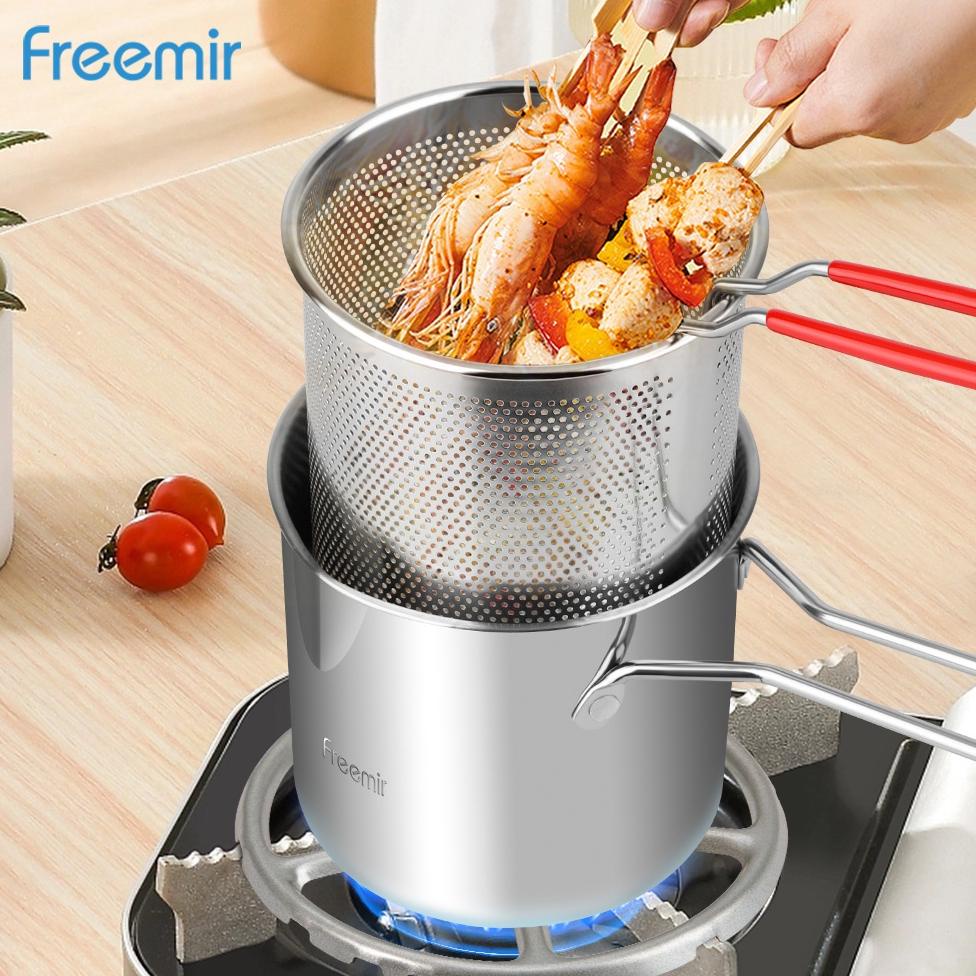 3 in 1 Mini Deep Fryer Panci Penggorengan Kentang Saringan Minyak dan Capitan Makanan Multifungsi