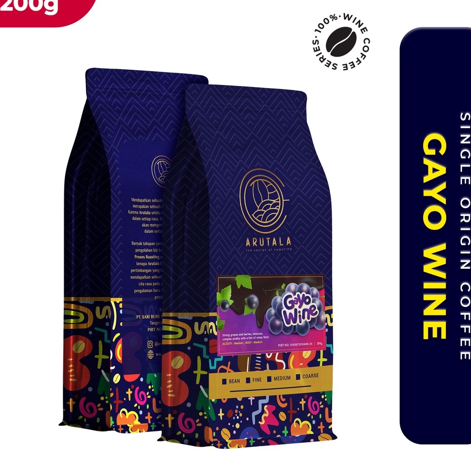 

12.12 ✨SALE✨ ARUTALA Kopi Arabika Gayo Wine 200 gr serbuuu !