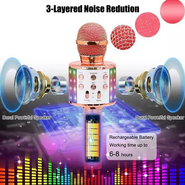 Laris Mic Bluetooth Karaoke Ws-858 Microphone Bluetooth Ws 858 Mic Karaoke