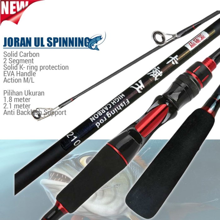 Joran Spinning Ul Carbon Eva Handle 1.M 2.1M 2.4M