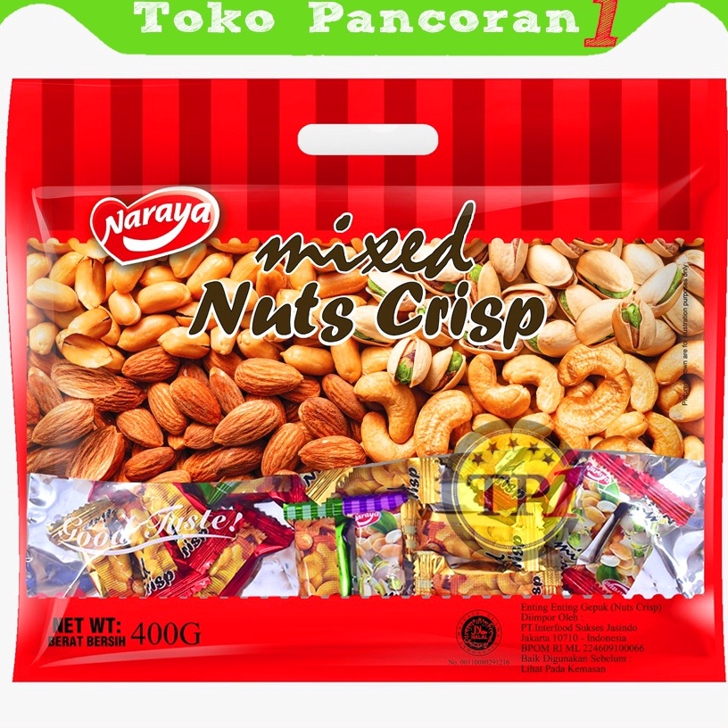 

[KODE 0N7WT] NARAYA MIXED NUTS CRISP Permen MIX NUT Mede Almonds Pistachio 400g