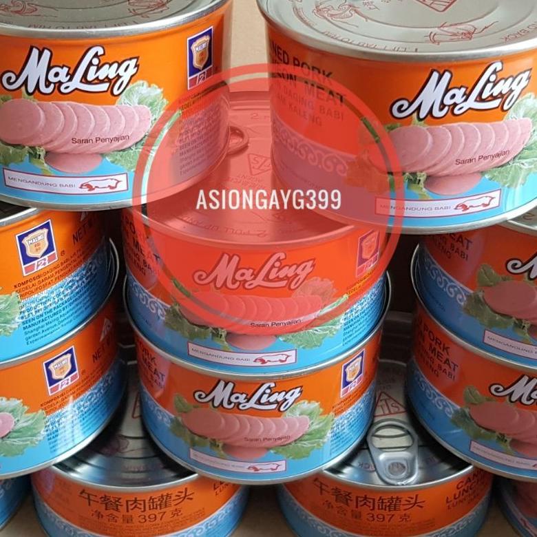 

Ma Ling Luncheon Pork 397gram TTS Canned / Daging Ham Babi Maling UKURAN BESAR Best Seller