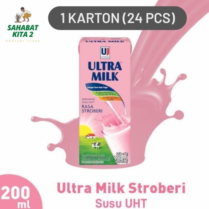 

Susu UHT Ultra Milk Strawberry 200 ml Karton rah