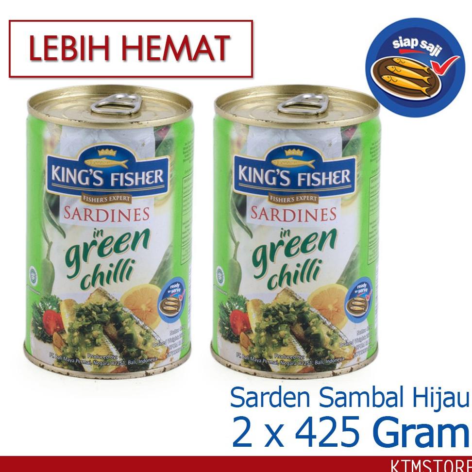 

PAKET 2 PCS King's Fisher Sarden Sambal Hijau Makanan Kaleng 425 g Best Seller
