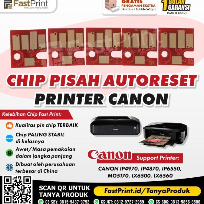 Fast Print Chip Pisah Autoreset Canon IX6500,IX6560, 1 Set ffs01