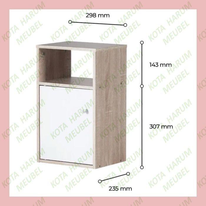 Bedside Nakas Nightcase Pintu Meja Kecil Lampu Putih Coklat Minimalis Bandung