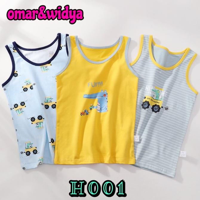 kaos kutung / singlet / tank top anak laki laki (isi 3pcs)