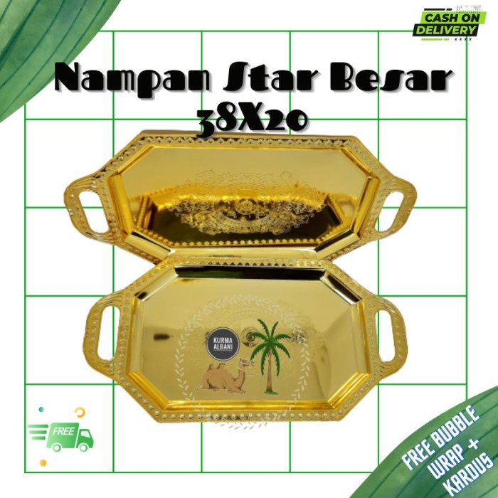 

Nampan Arab Star New 38X20 / Nampan Penyaji Makanan / Souvenir Haji