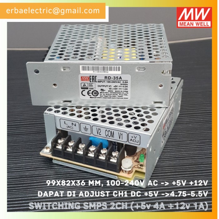 Mean Well RD-35A SMPS DC 5v 12v Switching Power Supply SMPS NED-35A