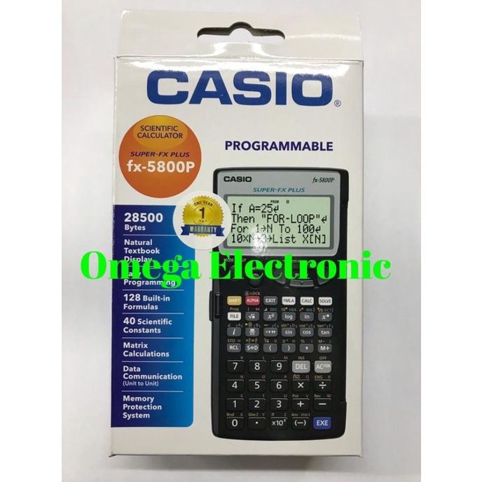 

Casio Calculator FX 5800 P Programmable Scientific