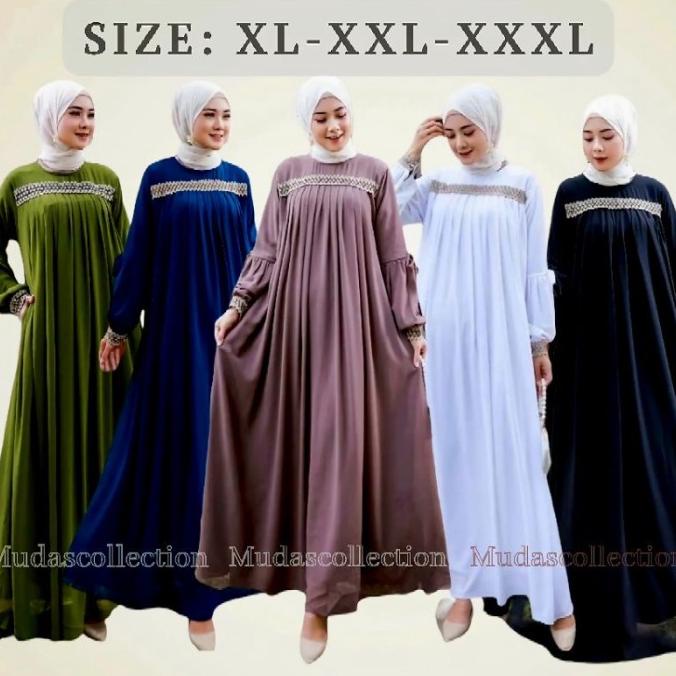 Gamis Wanita Kekinian Terbaru 2022 Baju Putih jumbo Anggun Maxy Dress