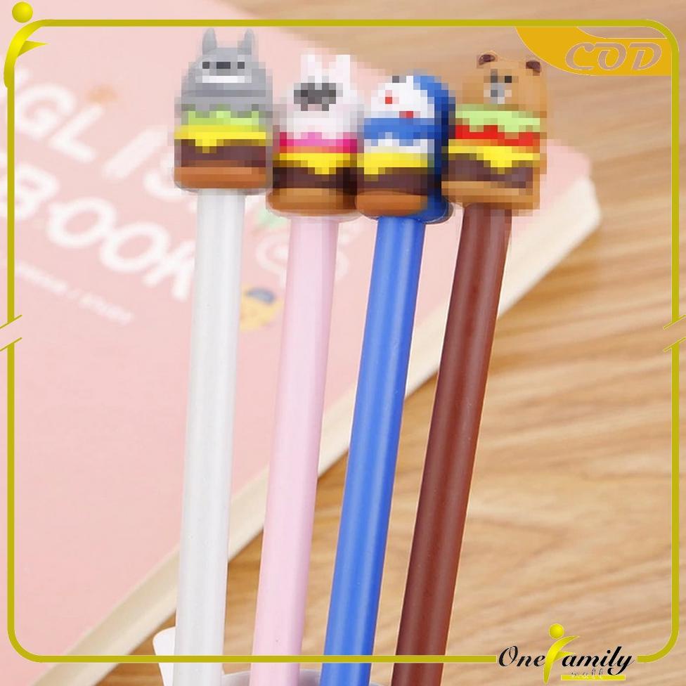

ONE-A7 Pena Hamburger Cartoon/Pulpen Burger Unik/Pen Burger Kartun Line Stationary