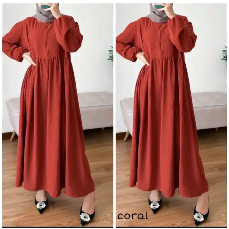 [JUMBO LD120] BELENA MIDI DRES JUMBO KRINGKEL CRINCLE//GAMIS CRINCLE KRINGKEL//GAMIS KRINGKEL JUMBO LD 120