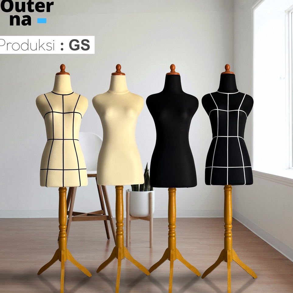 Bisa COD Manekin Wanita Lapis Busa Dressmaker - Patung Baju Dm Busa Pentul Set Tiang | tusuk jarum m