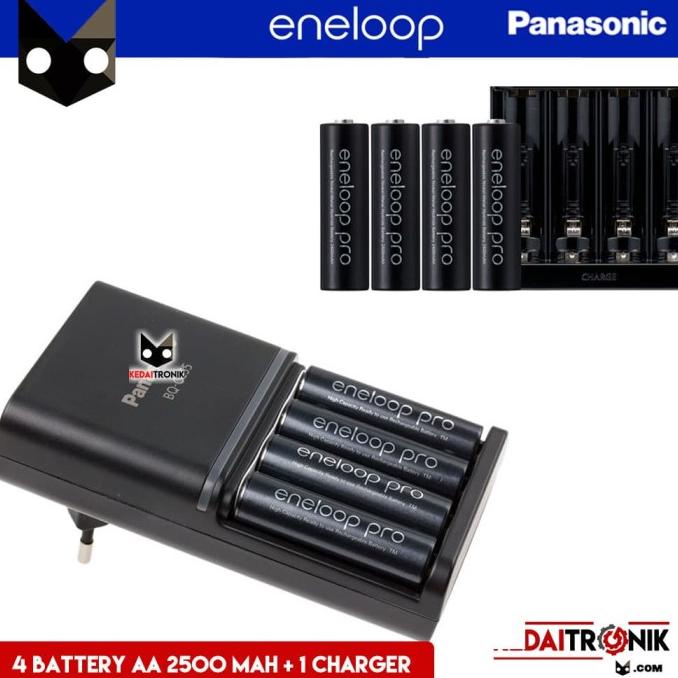 Charger KIT Eneloop PRO Panasonic BQ-CC55E Baterai AA 2500 Quick Fast