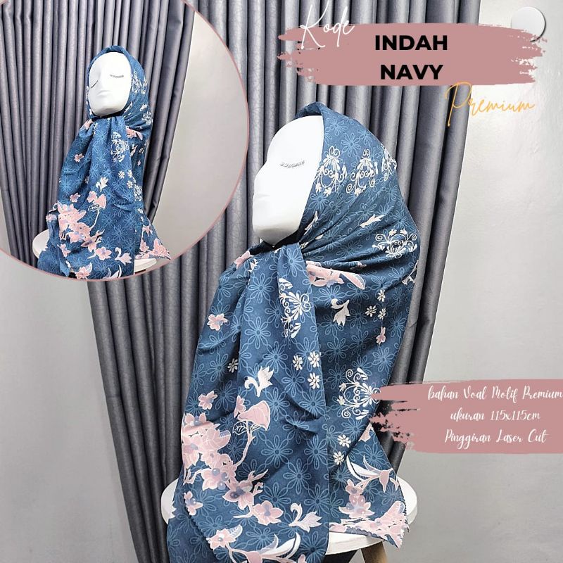 Elzahra hijab segiempat style riyukaa bahan voal