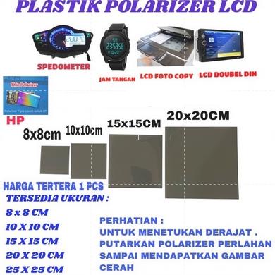 Ready Polaris Polarizer 8X8 Cm 10X10 Cm 15X15 Cm 20X20 Cm Polariser Spedometer , Hp , Jam Tangan Lcd Porteble Hemat Dan Aman Hemat