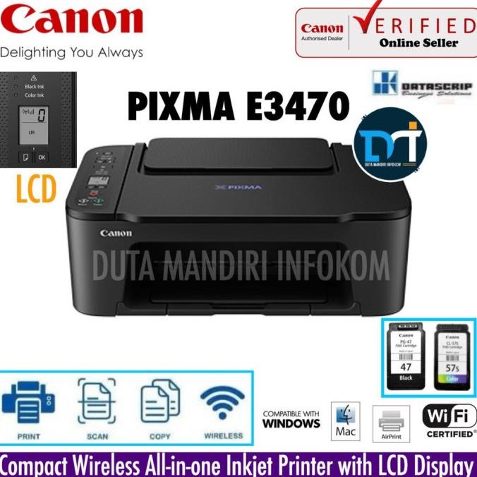 Canon PIXMA E3470 Printer All-In-One Inkjet