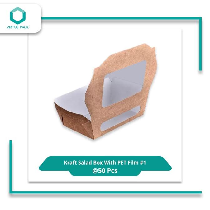 

VirtusPack/EcoFriendly/Paper Lunch Box/Kraft Salad Box with PET#1/50pc