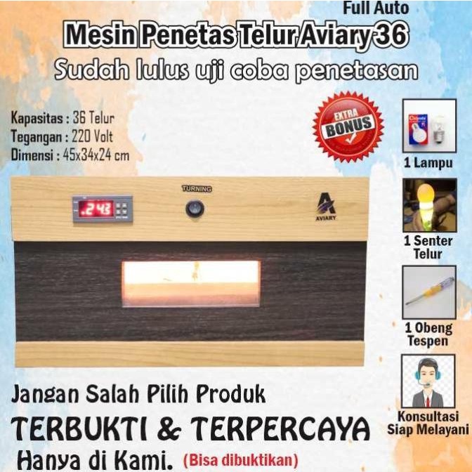 Best Seller Mesin Penetas Telur Aviary 30 Kapasitas 30 Telur Terbaik