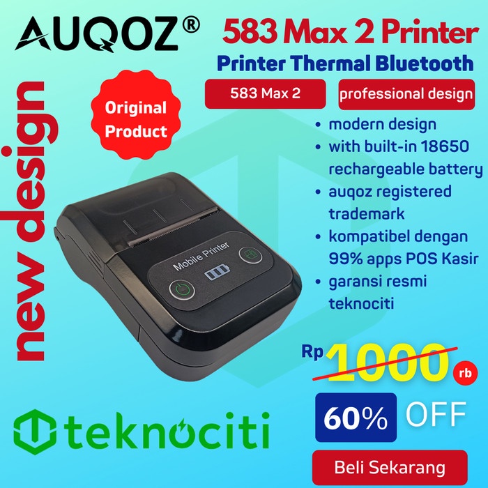 Terlaris Auqoz 583 Neo Bluetooth Thermal Printer Termal Pos Ppob
