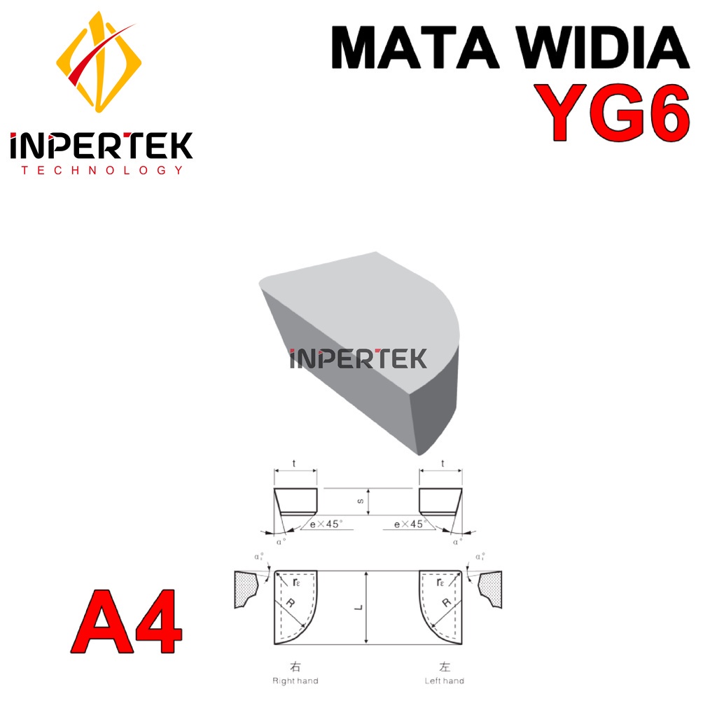 Mata Widia A420Z YG6 Pahat Bubut Tip A 420 Z YG 6 Cemented Carbide Brazed