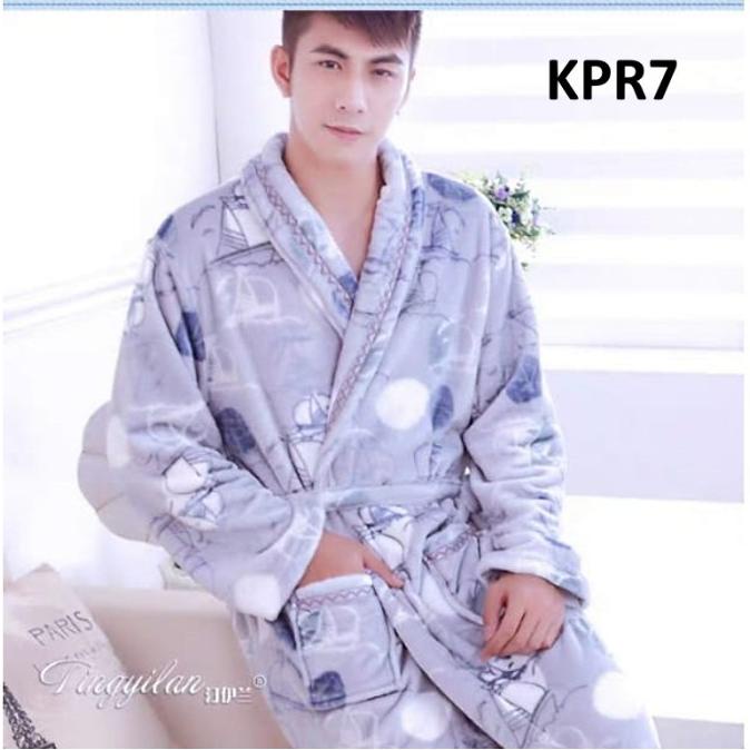 TERLARIS pria-tidur-baju- kimono pria bludru -baju-tidur-pria. hldas