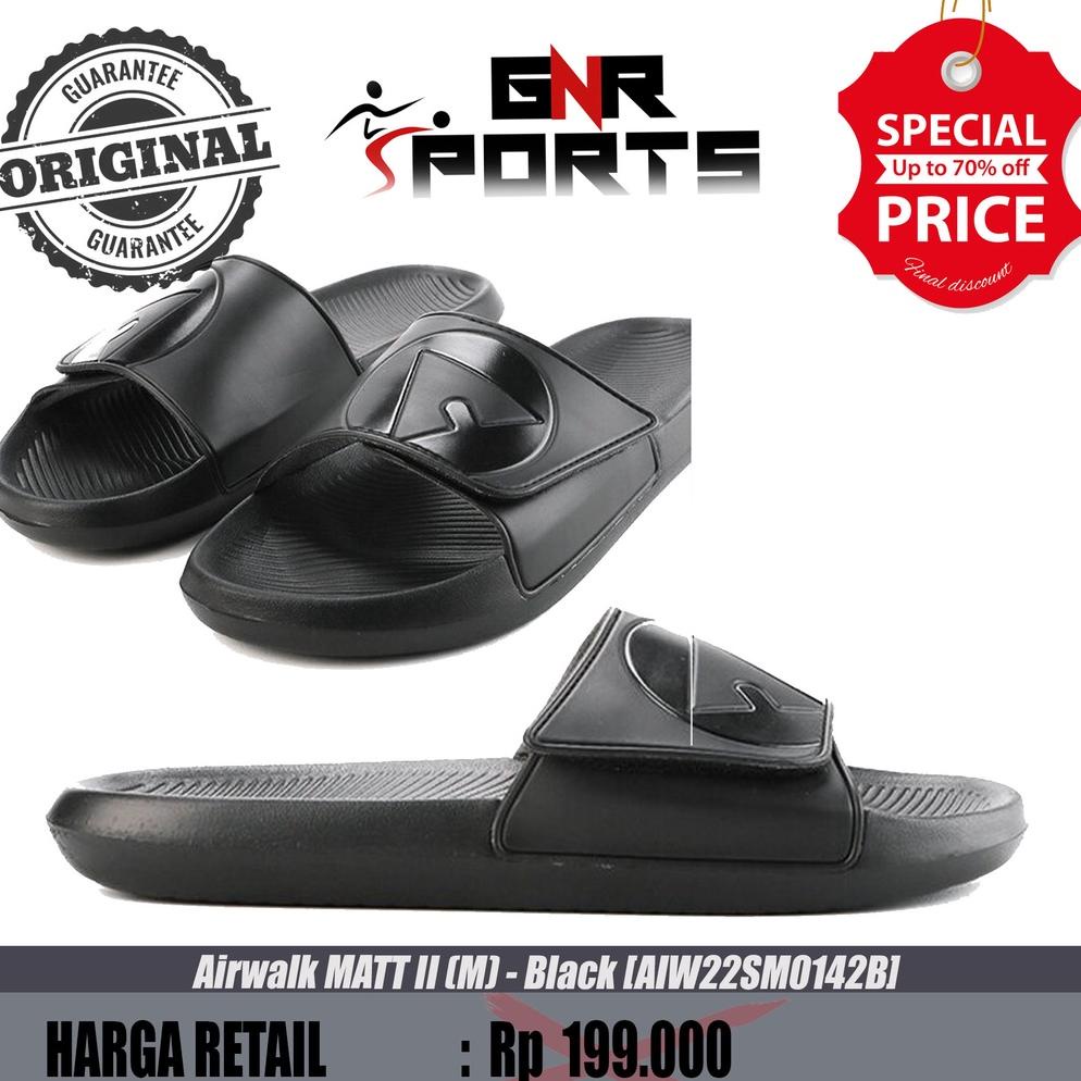 NAS125 Sandal  Airwalk MATT II (M) Slide / Slop - Black [AIW22SM0142B]  Original 100% +++