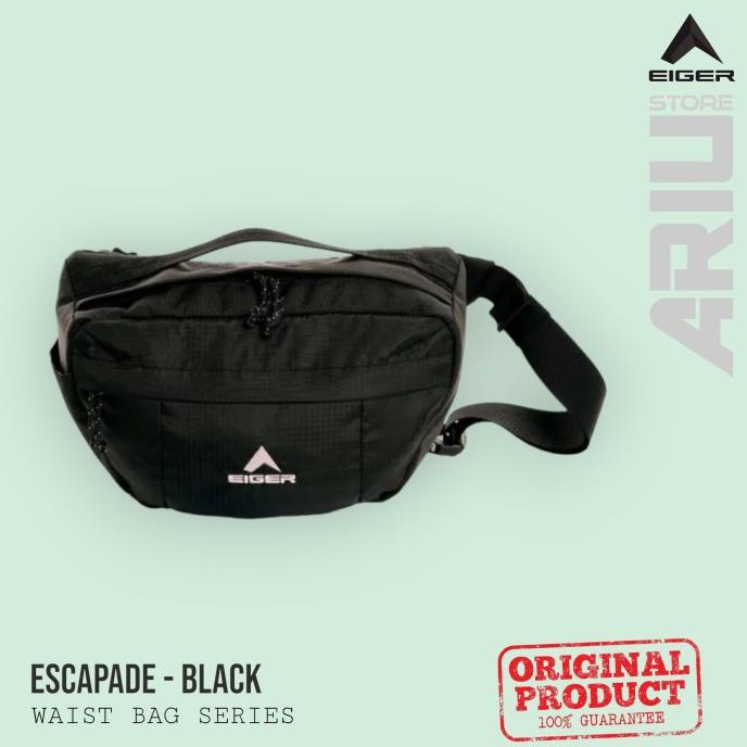Tas Pinggang Pria Eiger Escapade Original Waistbag - Black Lixiaomei