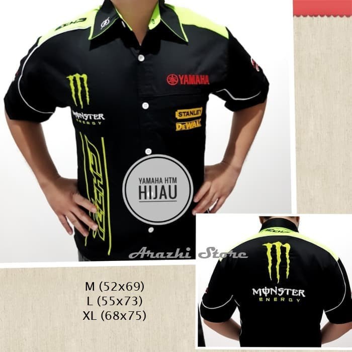 Seragam Moto Gp Hem Pdh Yamaha Monster Kemeja Otomotif Baju Bordir