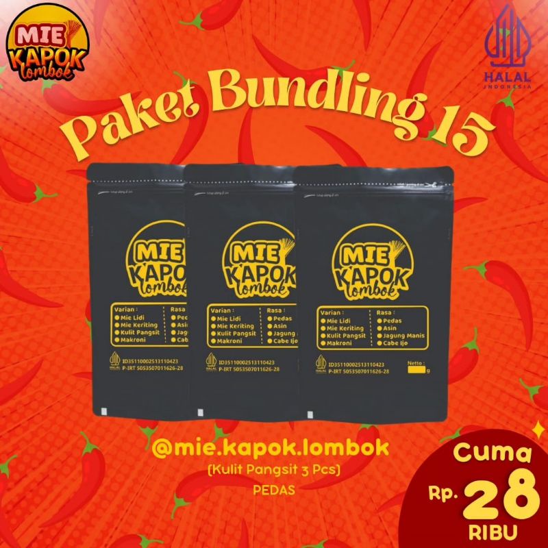 

PAKET BUNDLING 15 (Kulit Pangsit 3 Pcs) Pedas Paket Murah