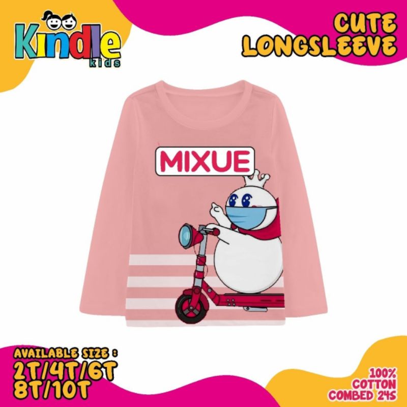 Kaos Anak Perempuan Panjang Mixue 2-10T