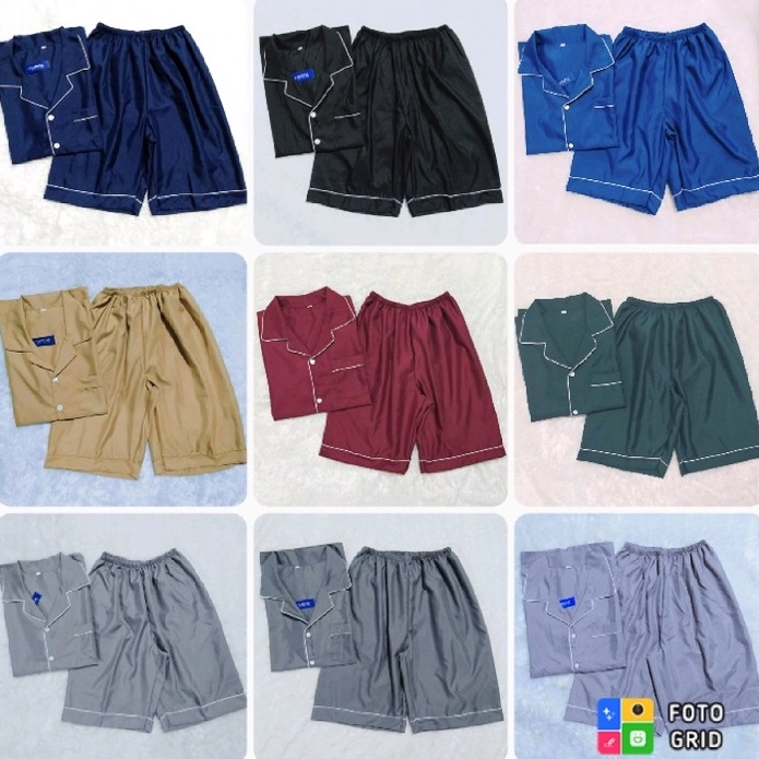 VeriFel Piyama Polos Celana Pendek Baju Tidur Polos Pria/Wanita Remaja/Dewasa/Jumbo Katun Lembut Pro
