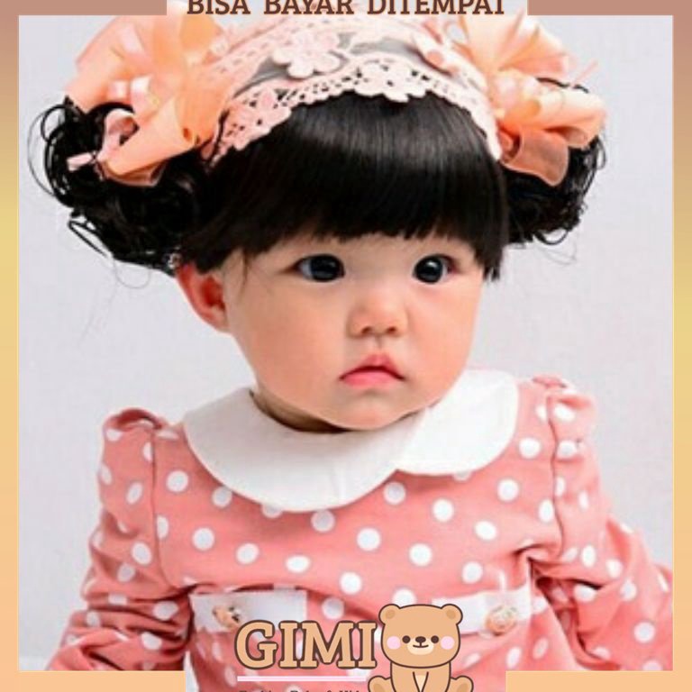 [Q✓NA.✪) Bandana Bando Rambut Poni Anak Bayi Perempuan Wig Aksesoris Bondu Topi Bayi Rambut Poni Kep
