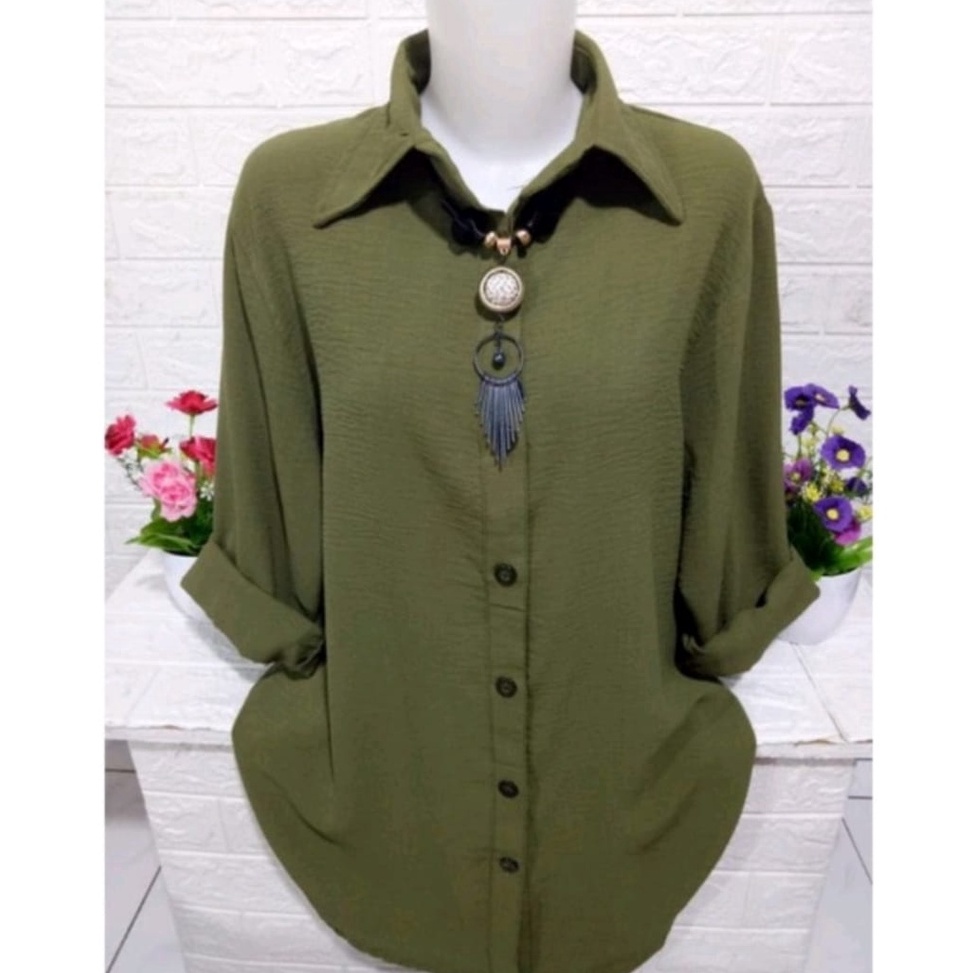 MURAH KEMEJA WANITA CRINKLE AIR FLOW PREMIUM TERBARU / ATASAN WANITA KEKINIAN / BAJU WANITA BAHAN CR