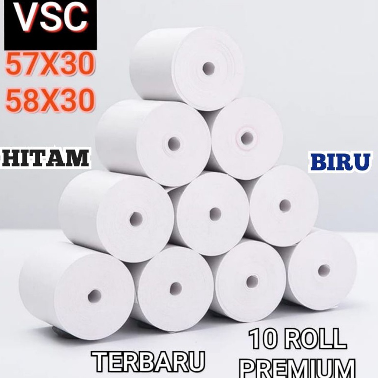 

[JJB] 10 ROLL KERTAS THERMAL STRUK VSC 57X30 58X30 MINI PRINTER BLUETHOOTH 58MM ↑Harga Termurah