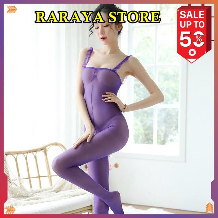 LINGERIE WANITA TALI TIPIS TRANSPARAN CROTCHLESS STOKING LINGERIE SEXY