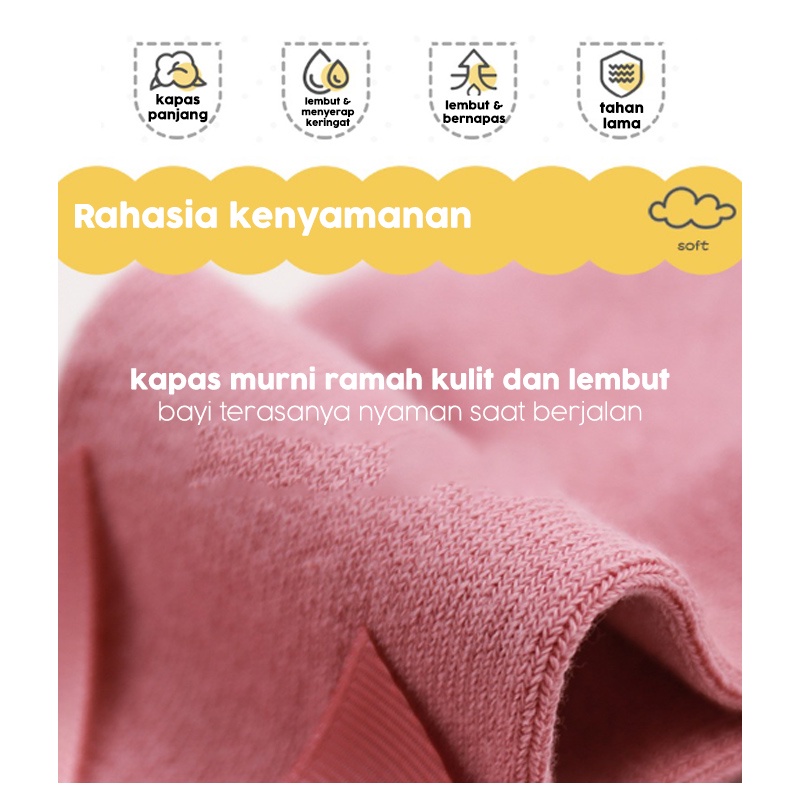 （0-7）Katun murni Kaos kaki panjang good quality selutut dengan aksen pita Kaos Kaki Panjang anak bayi Kaus Kaki anak bayi perempuan Baby Socks cocok untuk anak perempuan