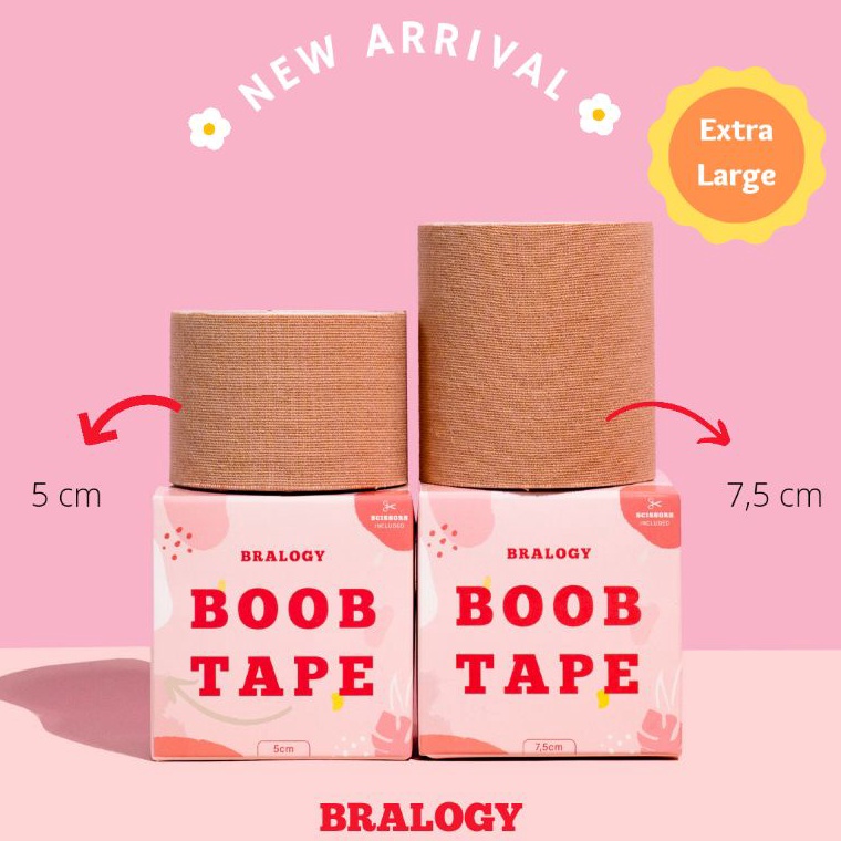 Keren asli✹ Bralogy - Bra Tape / Boob Tape / Body Tape 5m x 7.5cm - FREE GUNTING & NIPPLE COVER 693➜