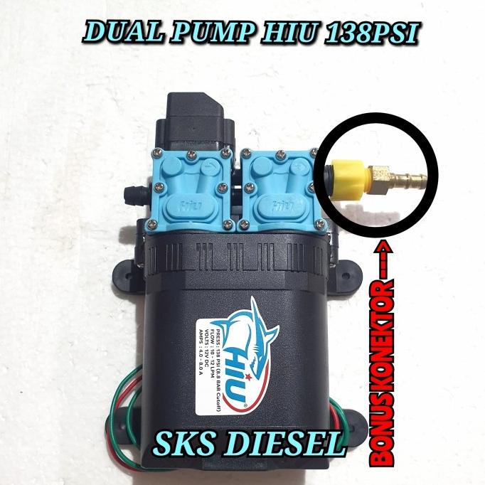 (:(:(:(] Doublepump Dual Pompa Air Ganda Dinamo Sprayer Hiu 138 Psi