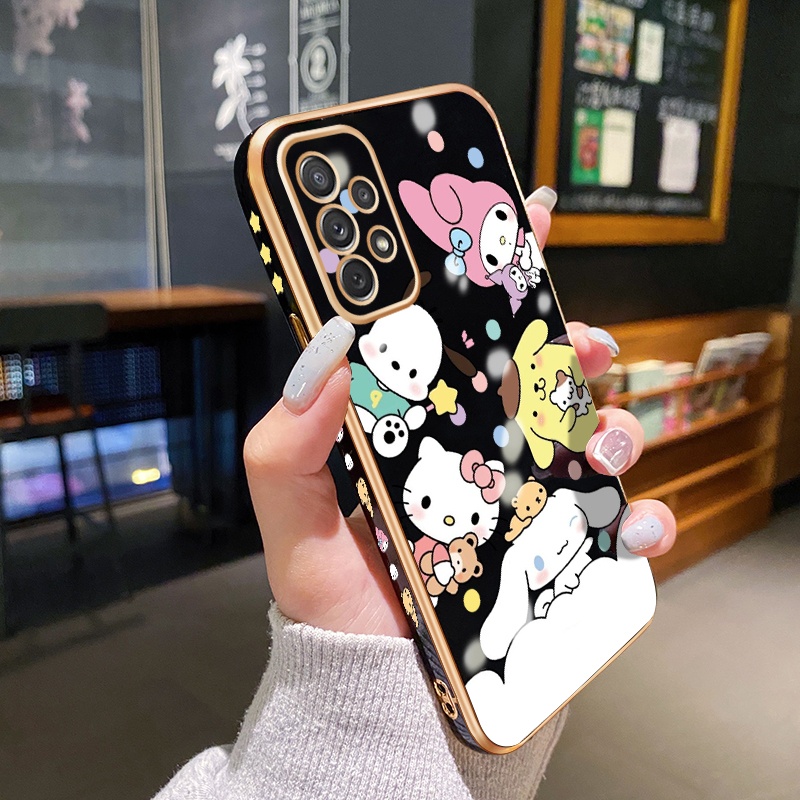 Case Ponsel untuk Samsung A72 5G A71 A70 A70s Case pola lunak HP pelindung kamera perlindungan casin