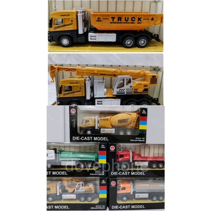 DISKON SPESIAL MAINAN DIECAST MINIATUR MOBIL TRUK BESI SEMEN EXCAVATOR KONSTRUKSI TERMURAH