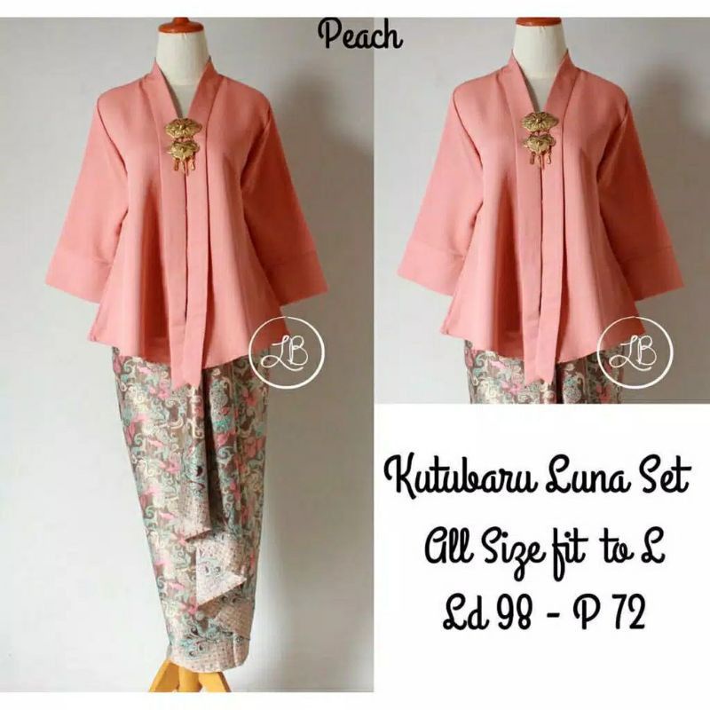 Kebaya Kartini Atasan Kebaya Floy Polos Kebaya Floy Balotelli Atasan Kebaya  Hitam Putih Gold