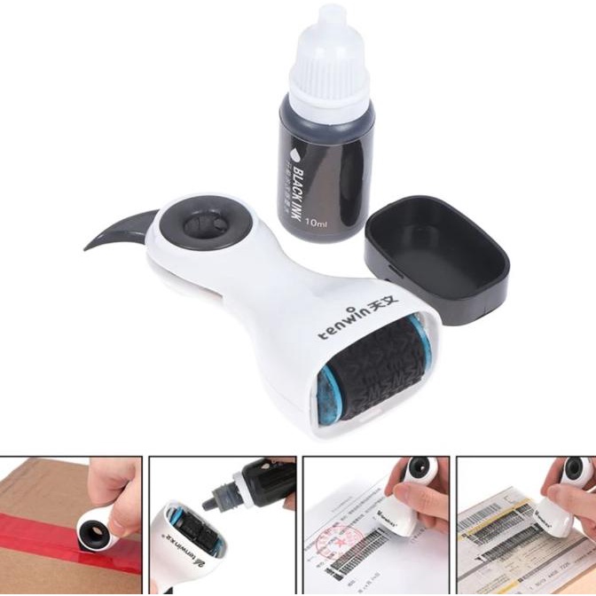 

TENWIN 7605-1 Ink Roller Stempel Keamanan Privacy Seal WHITE
