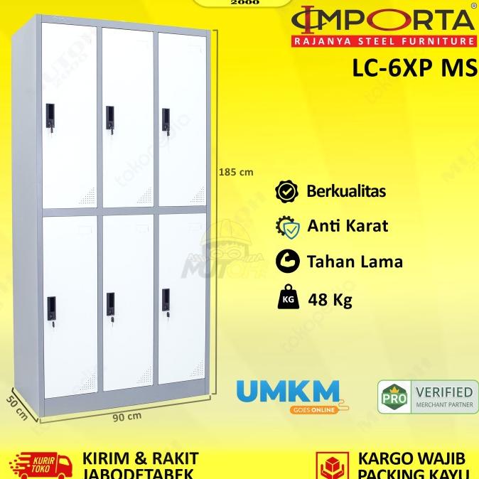 

IMPORTA LC-6XP BT MS Loker besi 6 Pintu Locker Besi 6 Pintu Full Plat ---NEW READY---