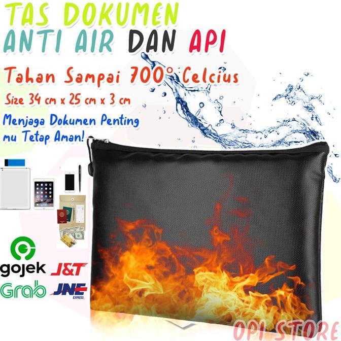 

Tas Dokumen Map Surat Sertifikat Piagam Anti Air Api Fireproof Bag New ---NEW READY---