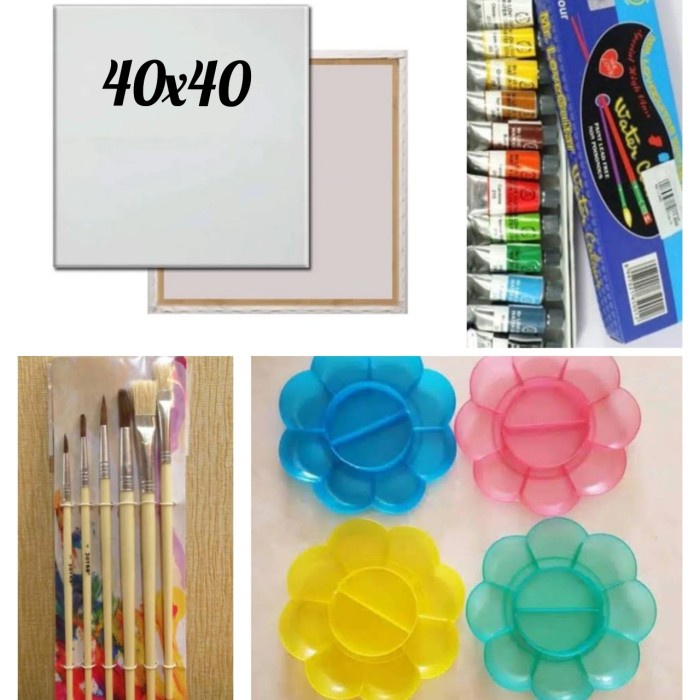 

Paket Kanvas /Canvas Lukis 40X40Cm (Canvas.Kuas.Palet.Cat Air)