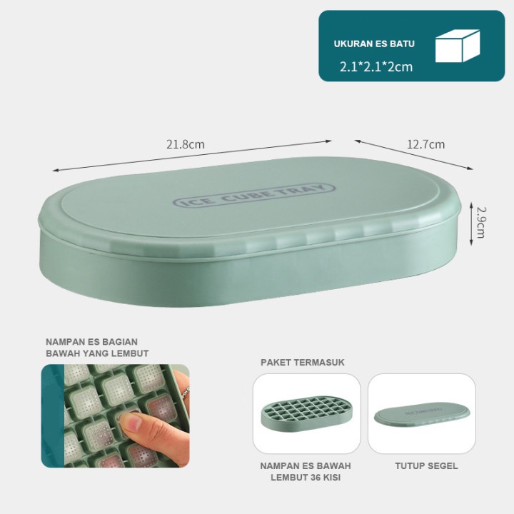 Holiven Cetakan Es Batu Multilayer Ice Cube (Lapisan Tunggal dengan Tutup)