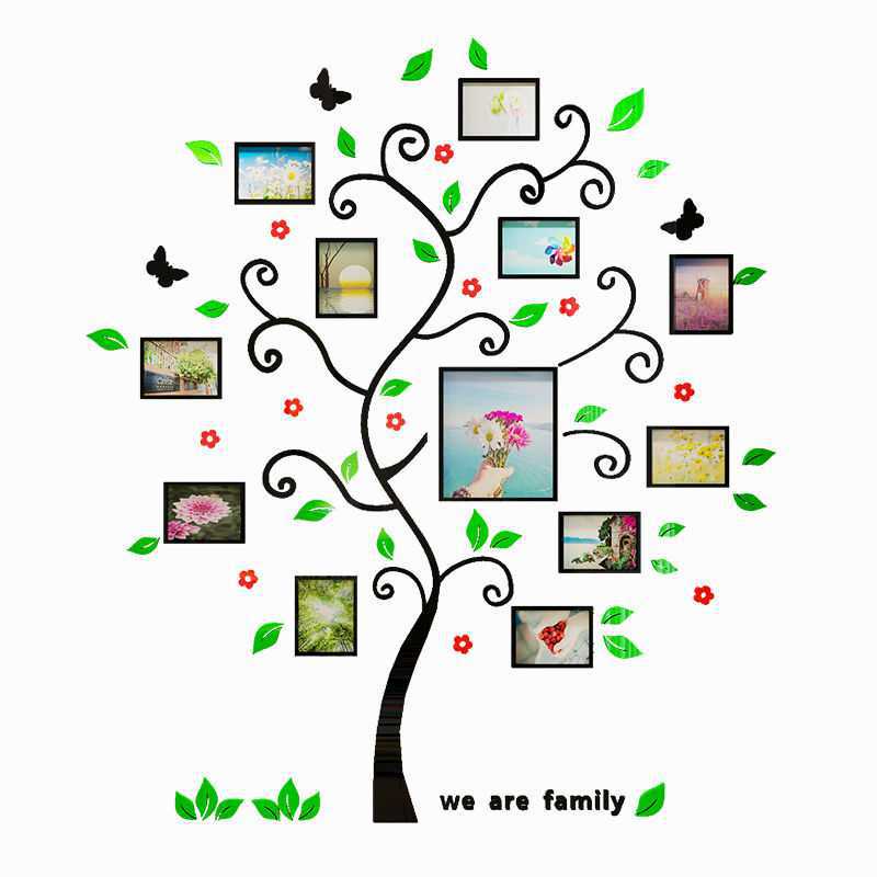 Holiven Stiker Dinding Pohon dan Pigura Akrilik 3 Dimensi