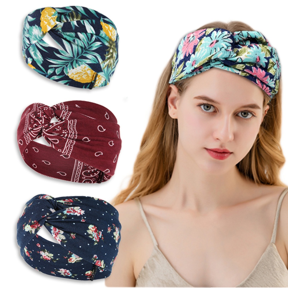 Holiven Wanita Cross Hair Band-Bandana Kain Wanita Lucu